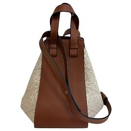Loewe Hammock Medium 2-Way Handbag/Shoulder Bag Brown White