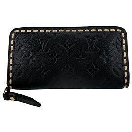 Louis Vuitton Monogram Empreinte Long Wallet Black White