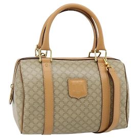 Céline Sac à main CELINE Macadam Canvas PVC 2way Beige Gold Auth 178288A Beige Doré