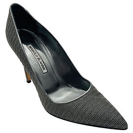 Escarpins Manolo Blahnik Silver Chain Mesh Bb 105 Argenté