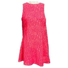 Autre Marque Brandon Maxwell Pink Textured Cape Back Mini Dress Pink