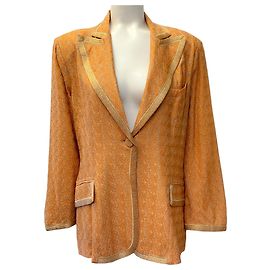 Giacca in maglia pesca Missoni con lamé oro e argento Arancione