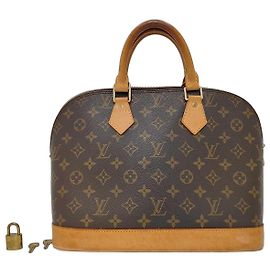 Louis Vuitton Alma Handbag Monogram Canvas MM Brown