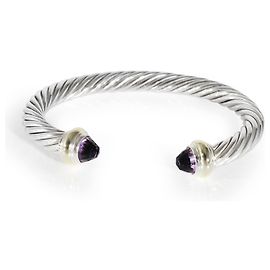 Bracciale Classic Cable in Oro Giallo e Argento Sterling con Ametista David Yurman Altro
