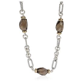Colar Figaro Station em ouro amarelo e prata de lei com quartzo fumê David Yurman Outro