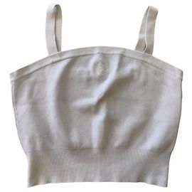 Sandro Crop Top en Maille Blanc