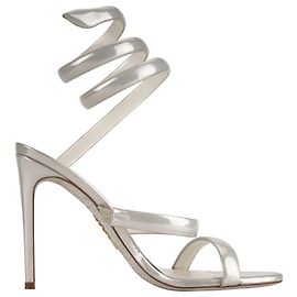 Sandali Rene Caovilla Cleo 105 Metallic Leather Silver Donna EU 39 Argento