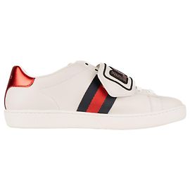 Gucci Ace 'Loved' Patch Sneaker aus Leder Weiß Damen EU 36.5 Weiß