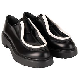 Sneaker con lacci in pelle spazzolata Diapason Prada Nero Bianco Donna EU 37 Nero Bianco