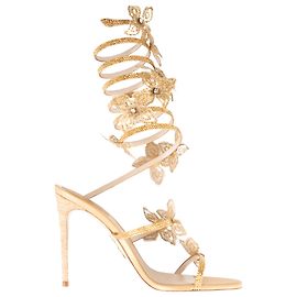 Sandali Cleo 105 Crystal Rene Caovilla Oro Pelle Donna EU 39 D'oro