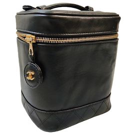 Chanel Borsa Vanity in Pelle Nera Nero