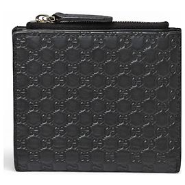 Gucci Microguccissima Black Mini Folding Wallet Black