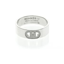 Hermès Anillo H D'ancre con diamantes Hermes Plata