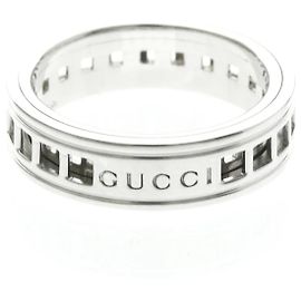 Anel Scroll Gucci em ouro branco 18K Prata