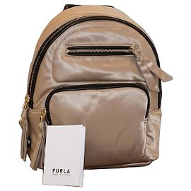 Furla Sand Fabric Backpack Beige Sand