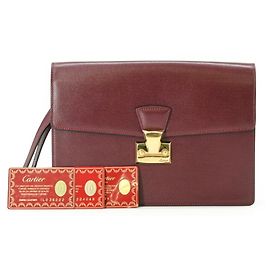 Cartier Must Line Clutch Bag in Bordeaux Bordeaux