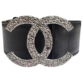 Chanel Metiers d'Art Gürtel Schwarz Caviar Leder Schwarz Silber Hardware