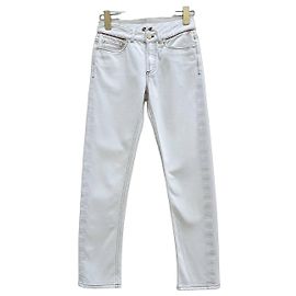 Jean en denim blanc Loro Piana coupe slim Taille 38 d'occasion Autre