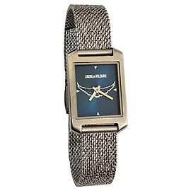 Zadig & Voltaire Rectangular Steel Watch for Women Silvery Blue