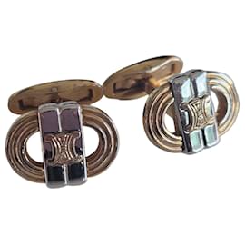 Céline Abotoaduras Celine Triomphe Prata Gold hardware