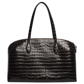 Totême Bols de couro com textura de crocodilo marrom escuro Marrom