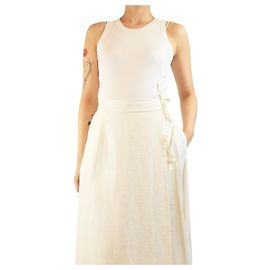 Brunello Cucinelli Canotta in cotone elasticizzato a coste bianca - taglia L Bianco