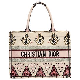 Dior Tote Book em lona bordada Neutral 2019 Outro