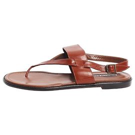 Manolo Blahnik Sandali a listini in pelle tan - taglia EU 40.5 Marrone