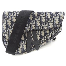 Dior Mini Saddle Oblique Shoulder Bag Black Beige Navy blue