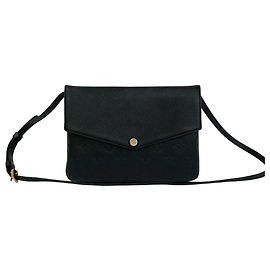 Bolsa de ombro Louis Vuitton Twice em couro Monogram Empreinte Preto