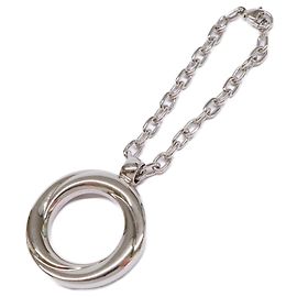 Cartier Trinity Bag Charm Keyring in Silver Silvery