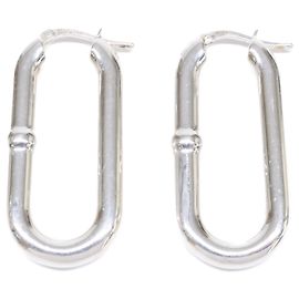Pendientes de aro de cadena oval plata Bottega Veneta Plata