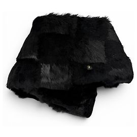 Sciarpa con stola in pelliccia di coniglio nero Chanel Nero