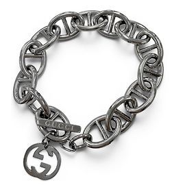 Pulseira GUCCI Vintage Anchor Chain Interlocking G Prata