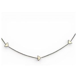 Prada 925 Triangle Logo Necklace Silvery White