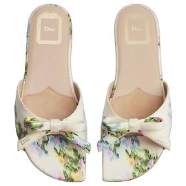 Dior Bow Sandaletten Secret Garden Jacquard Multicolor Weiß Mehrfarben