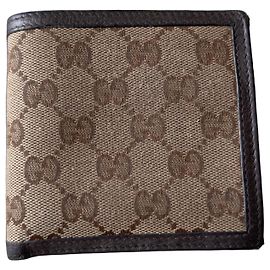 Gucci GG Supreme Monogram Bifold Geldbörse Braun Beige Monogramm