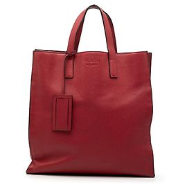 Cabas shopper convertible Prada Red Vitello Daino Rouge