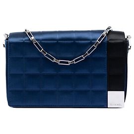 Borsa a tracolla Chanel Blue Mini Chocolate Bar in raso Blu Altro