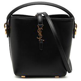 Borsa a secchiello Le 37 in pelle di vitello lucida nera Saint Laurent Nero