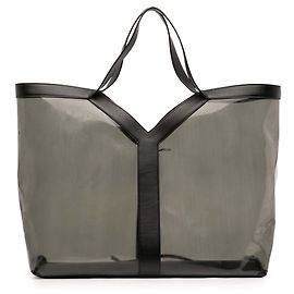 Saint Laurent Gray Maxi PVC Transparent Y Tote Brown