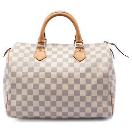 Louis Vuitton White Damier Azur Speedy 30 Blanc