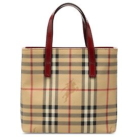 Burberry Beige Haymarket Check Coated Canvas Handbag Beige