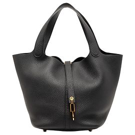 Hermès Black Clemence Picotin Lock 22 Noir