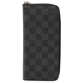 Louis Vuitton Black Damier Graphite Vertical Zippy Wallet Black