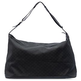 Gucci Black XL GG Nylon Reisetasche Schwarz
