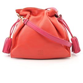 Bolsa de Ombro Loewe Flamenco 30 Rosa Vermelho