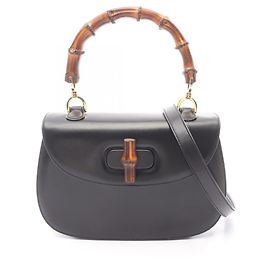 Bolsa Gucci Bamboo em couro preto Preto