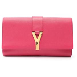Pochette en cuir rose Yves Saint Laurent Rose