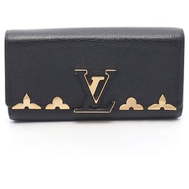 Portafoglio lungo bi-fold Louis Vuitton Capucines Noir Nero